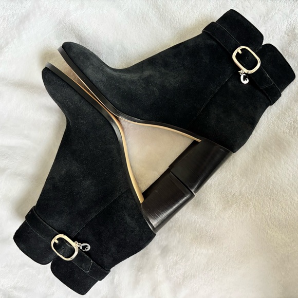 KATE SPADE Blaire Black Suede Leather Heeled Bootie--NEW--6.5 - Picture 3 of 16